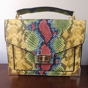 Multicolor snakeskin purse